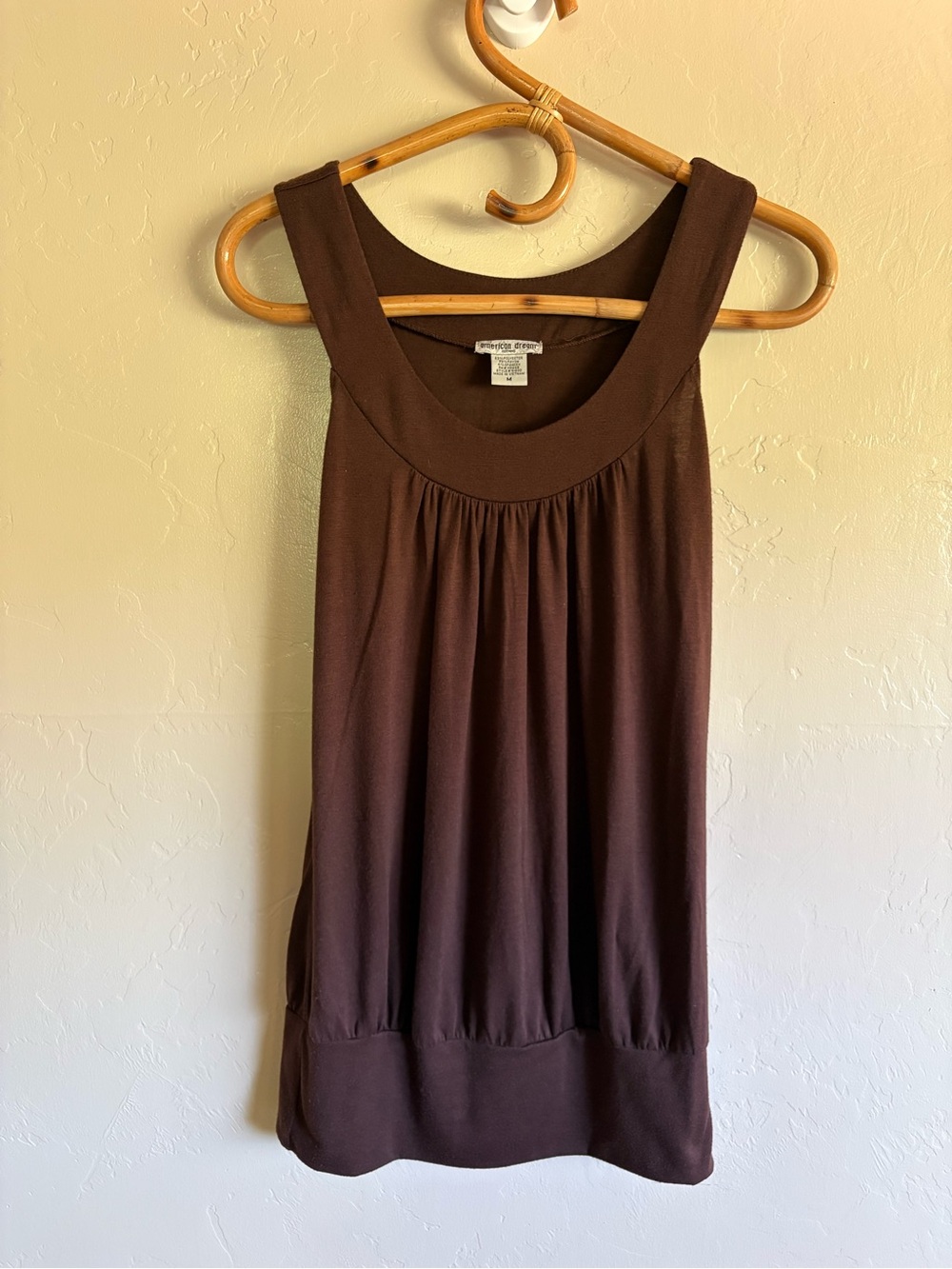 Y2K 2000s Vintage Sleeveless Brown Tank Top American Dream Size Medium
